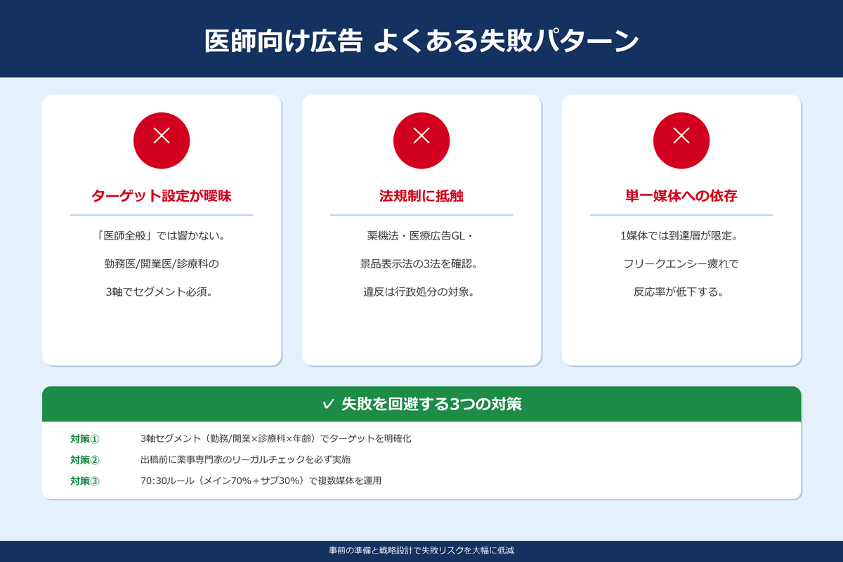 医師向け広告のよくある失敗パターン3つと法規制チェックリスト