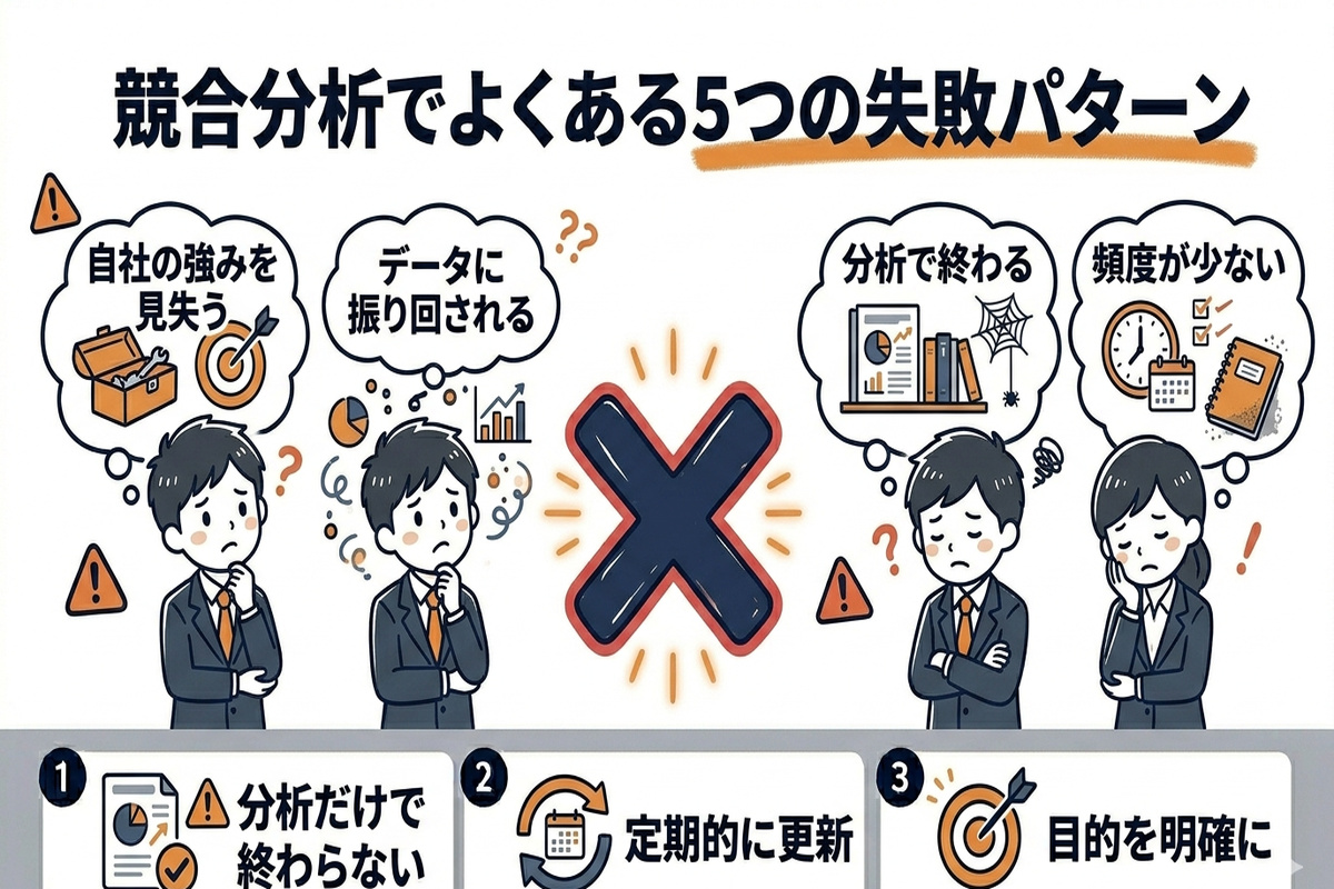 競合分析でよくある5つの失敗パターンと対策