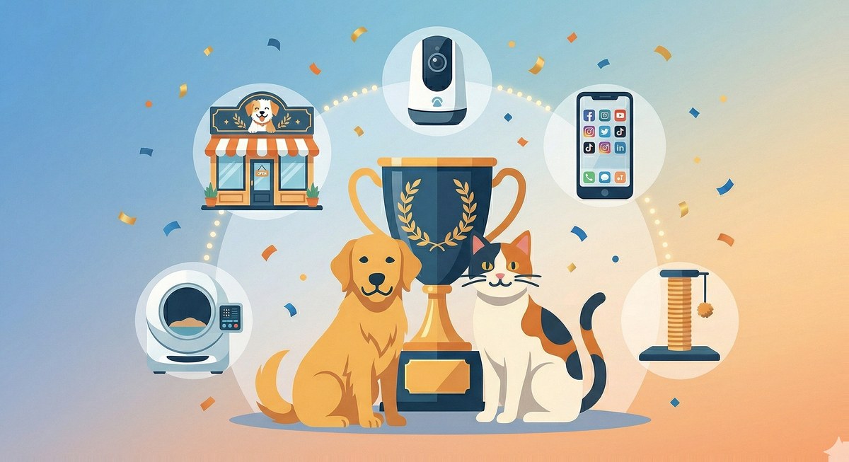 AIとペットビジネスの未来のイラスト