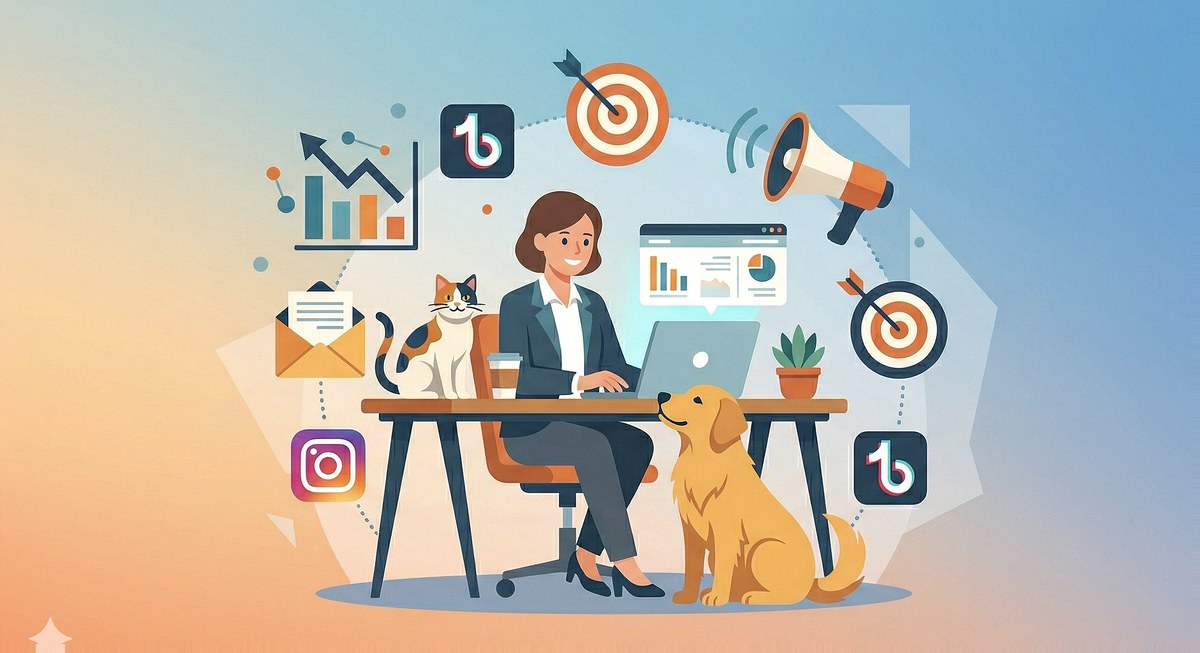 ペットビジネス成功事例のイラスト