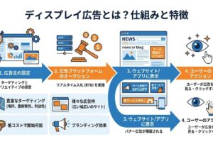 ディスプレイ広告の仕組みを解説するインフォグラフィック