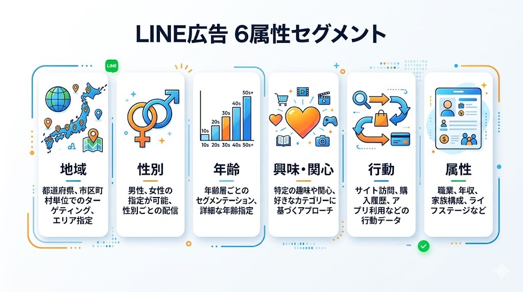 オーディエンスセグメント配信 6属性