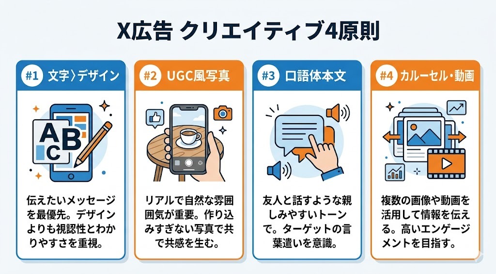 X広告クリエイティブ 4原則