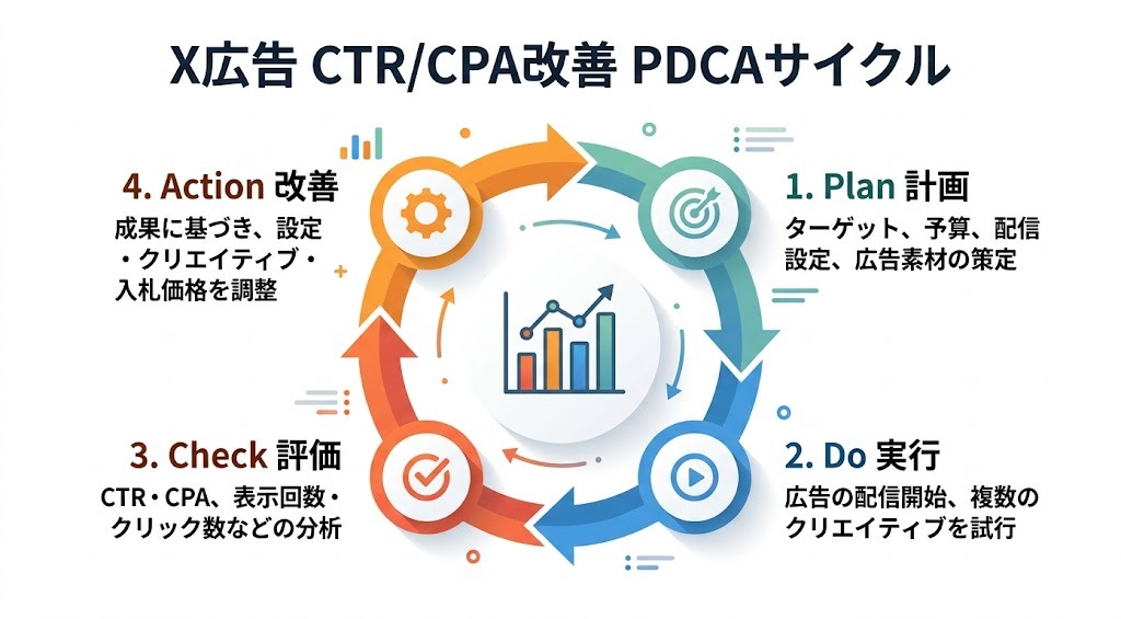 X広告 CTR/CPA改善PDCAサイクル