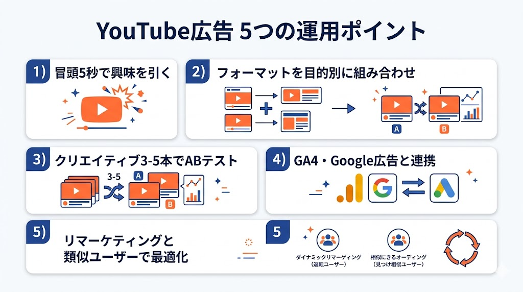 YouTube広告の費用対効果を高める5つの運用ポイント