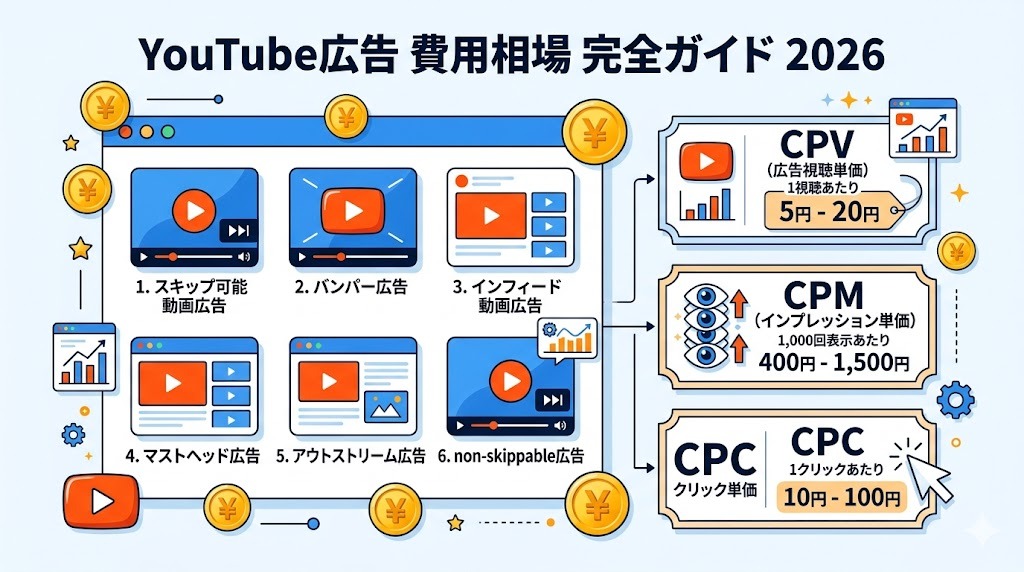YouTube広告 費用相場 完全ガイド 2026