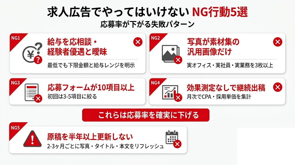 求人広告でやってはいけない NG行動5選
