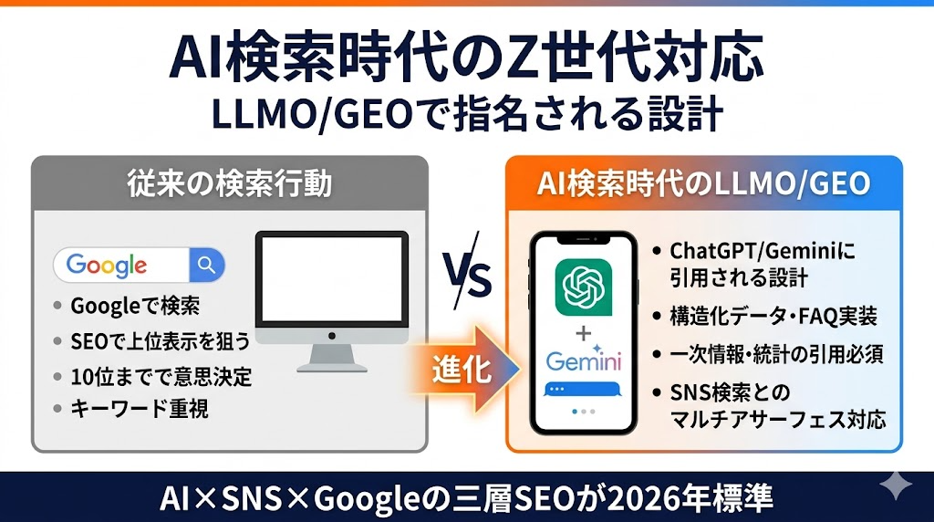 AI検索LLMO/GEO概念図