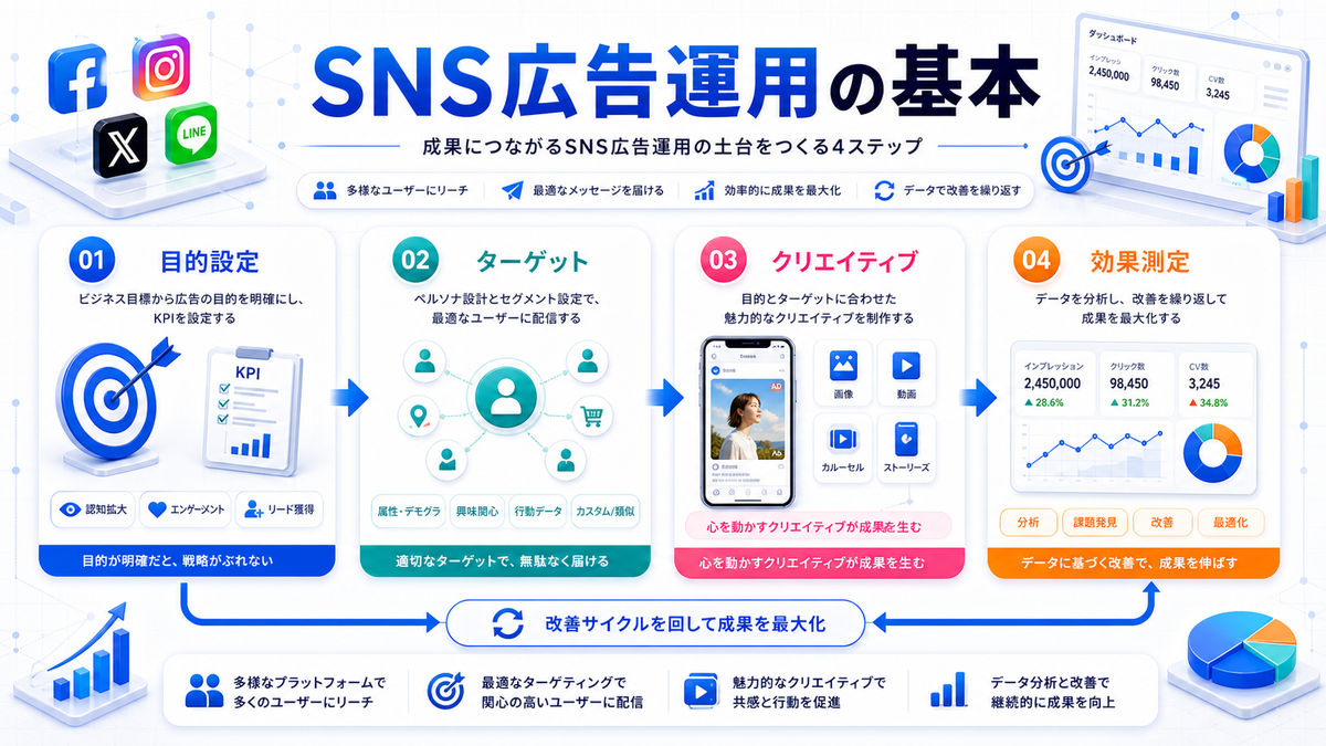 SNS広告運用でまず知っておくべきこと Image 2.0図解