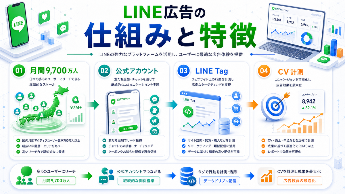 LINE広告の仕組みと特徴 Image 2.0図解