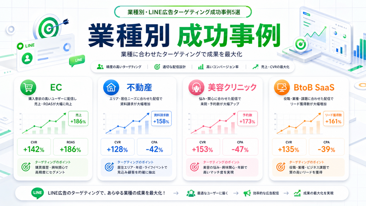 LINE広告ターゲティング 業種別成功事例 Image 2.0図解