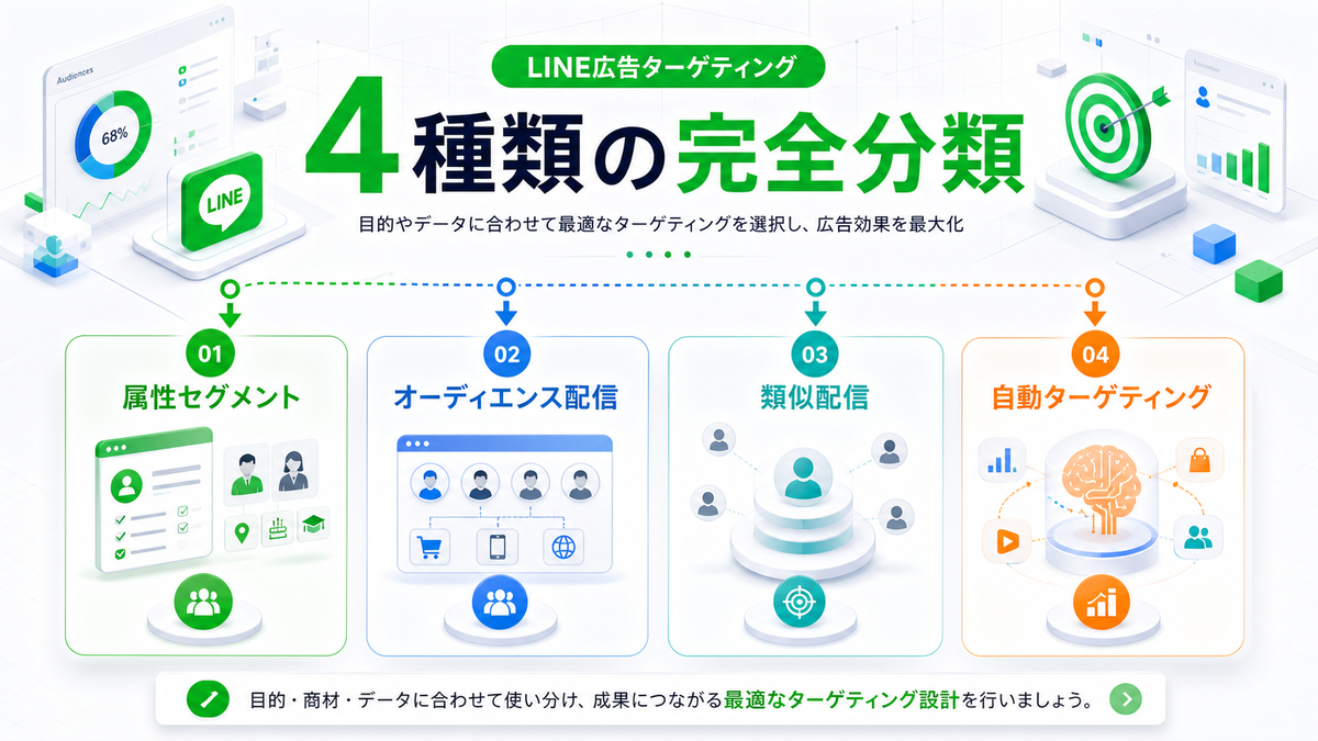 LINE広告ターゲティング 4種類の完全分類 Image 2.0図解