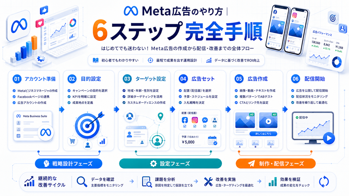 Meta広告のやり方 6ステップ完全手順 Image 2.0図解