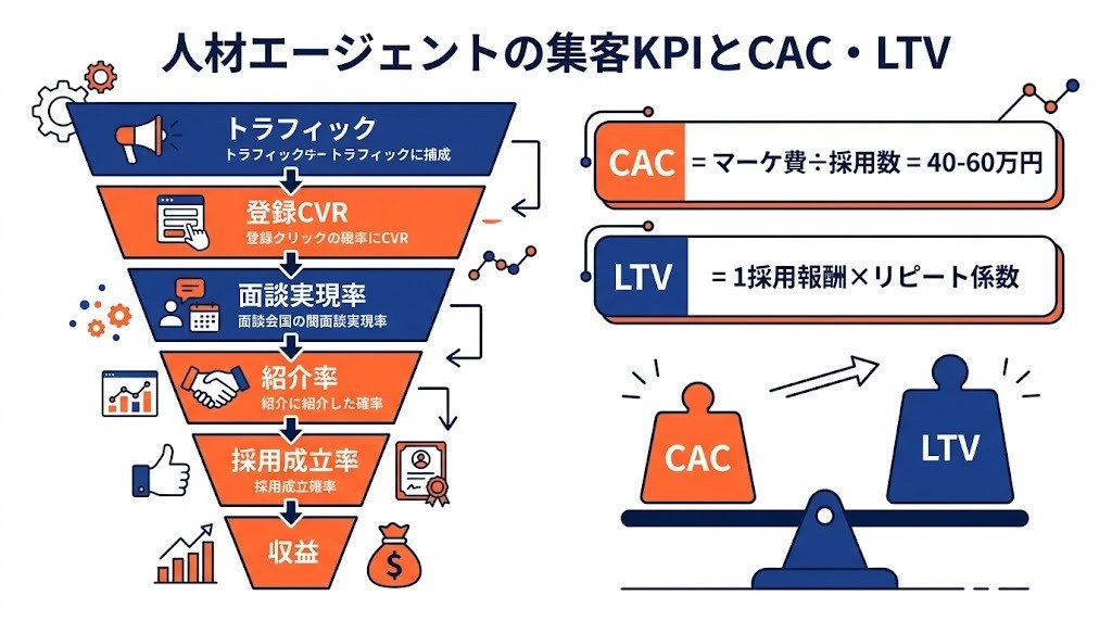 人材エージェントの集客KPIとCAC・LTV最適化フレームワーク