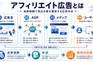 成果報酬広告の全体像を解説するImage 2.0図解