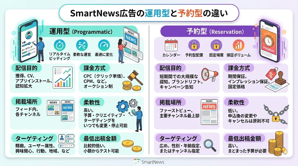 運用型と予約型の比較表