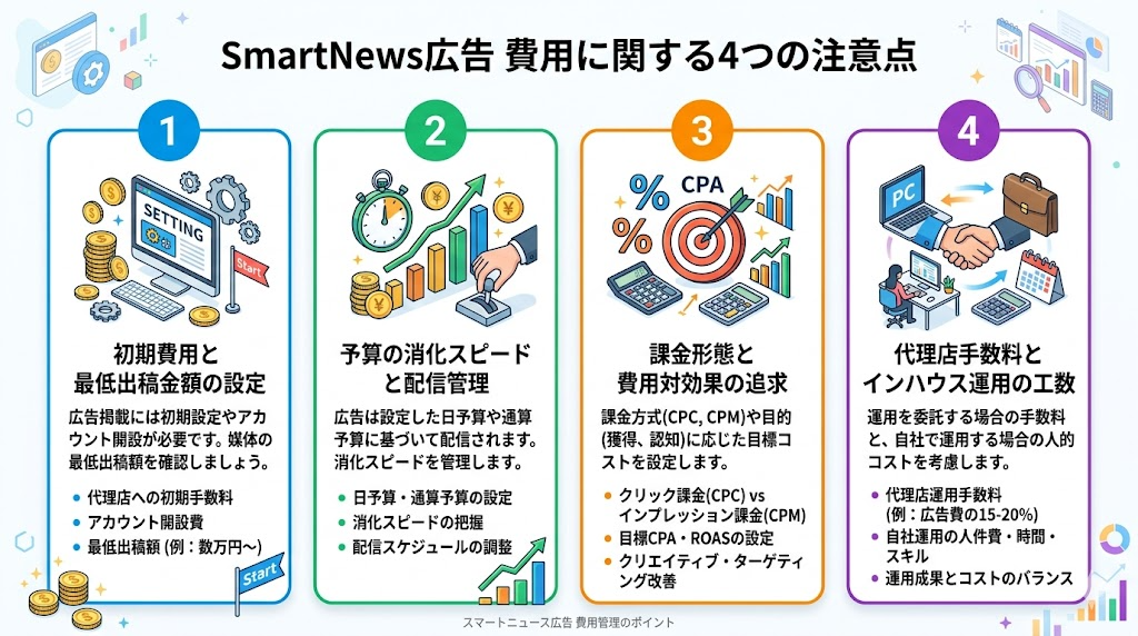 SmartNews広告の費用に関する4つの注意点