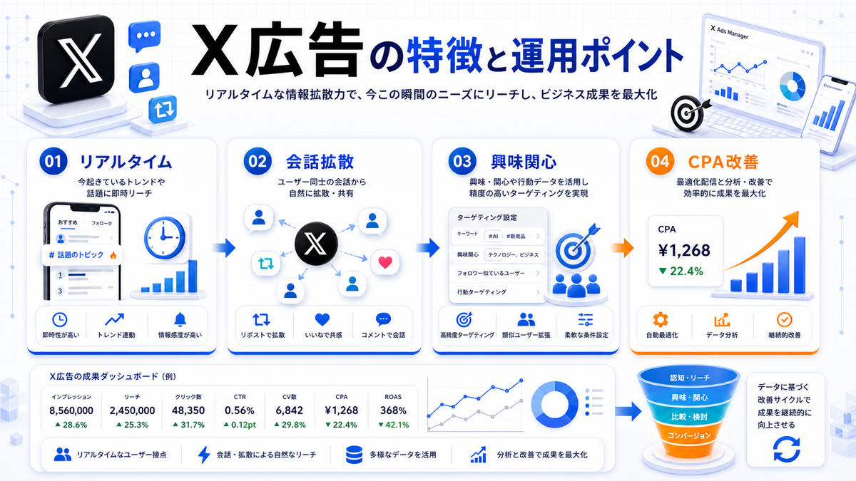 X広告の特徴と運用ポイント Image 2.0図解