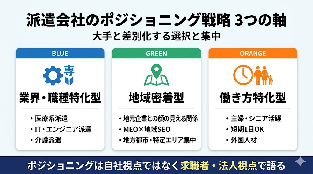 派遣会社のポジショニング戦略3つの軸