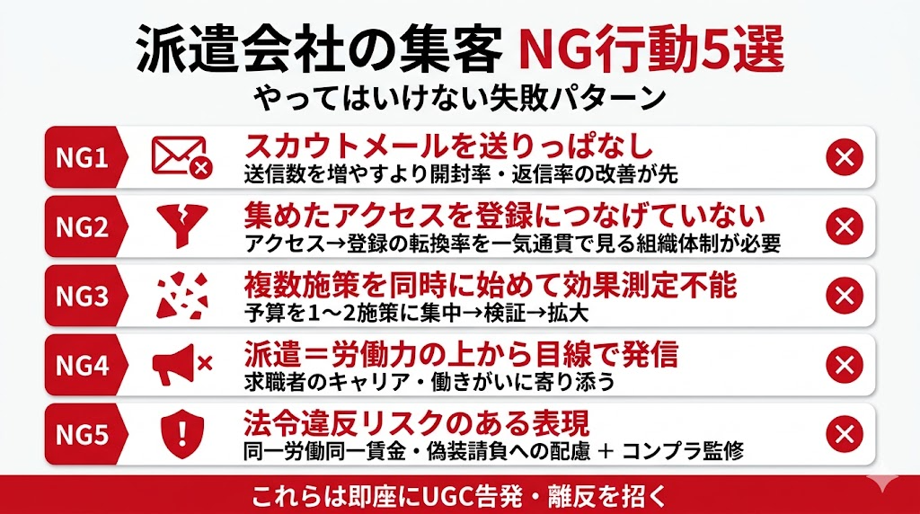 派遣会社の集客NG行動5選