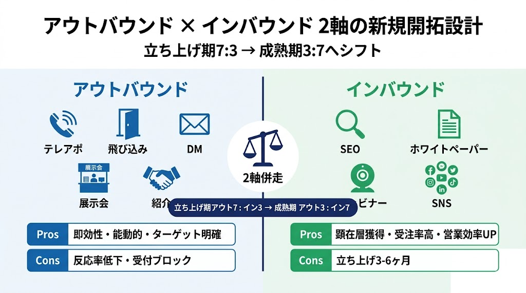 アウトバウンド × インバウンド 人材派遣の新規開拓2軸設計