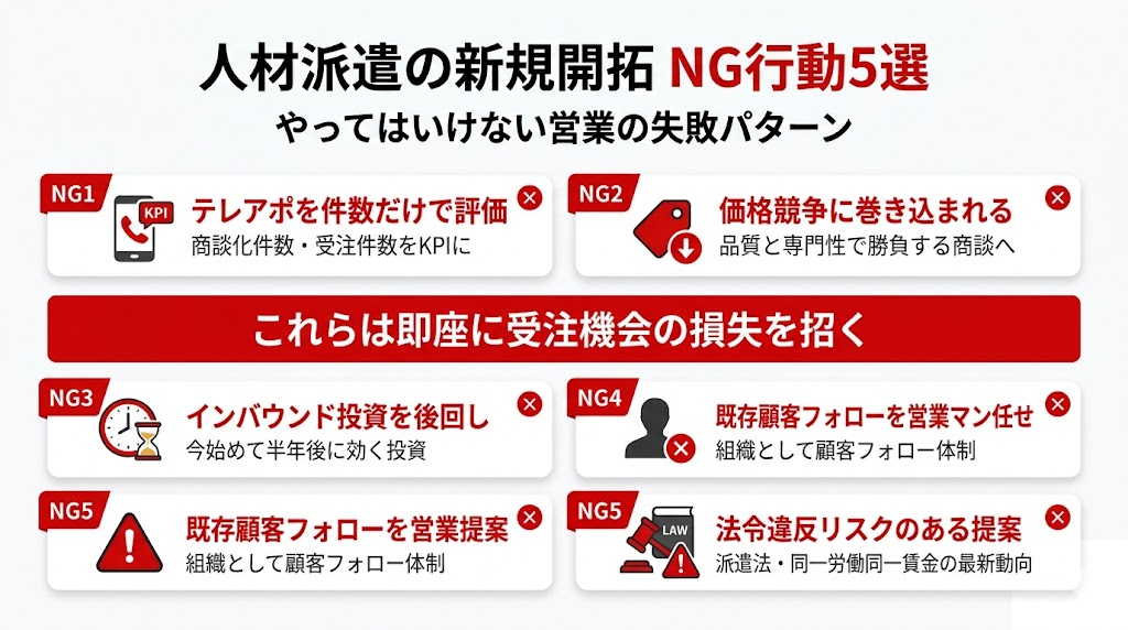 人材派遣の新規開拓 NG行動5選