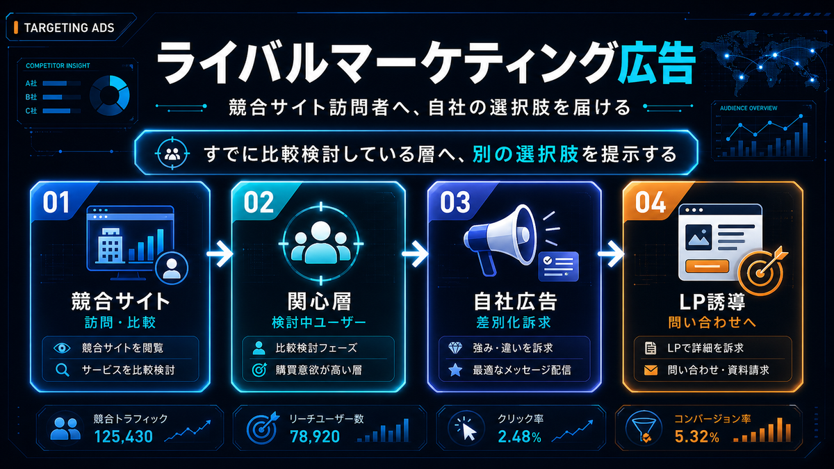 ライバルマーケティング広告 競合サイト訪問者へ自社の選択肢を届ける
