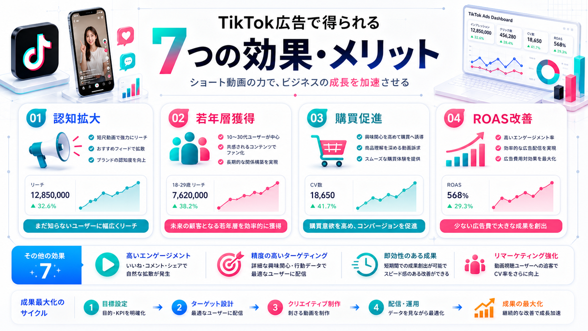 TikTok広告で得られる7つの効果・メリット Image 2.0図解
