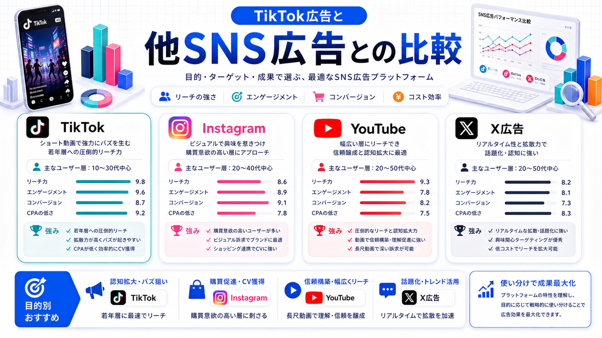 TikTok広告と他SNS広告の効果比較 Image 2.0図解