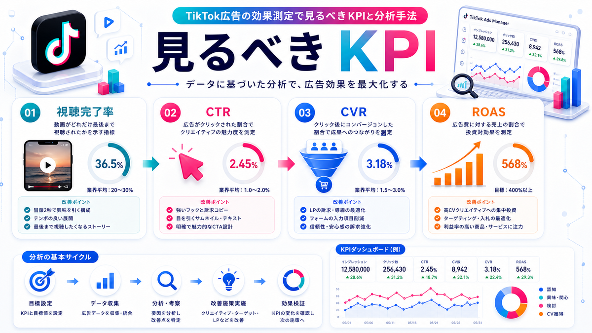 TikTok広告の効果測定で見るべきKPI Image 2.0図解