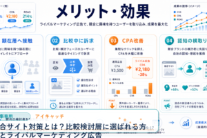 競合サイト対策とは？比較検討層に選ばれる方法とライバルマーケティング広告 アイキャッチ 記事専用Image 2.0図解