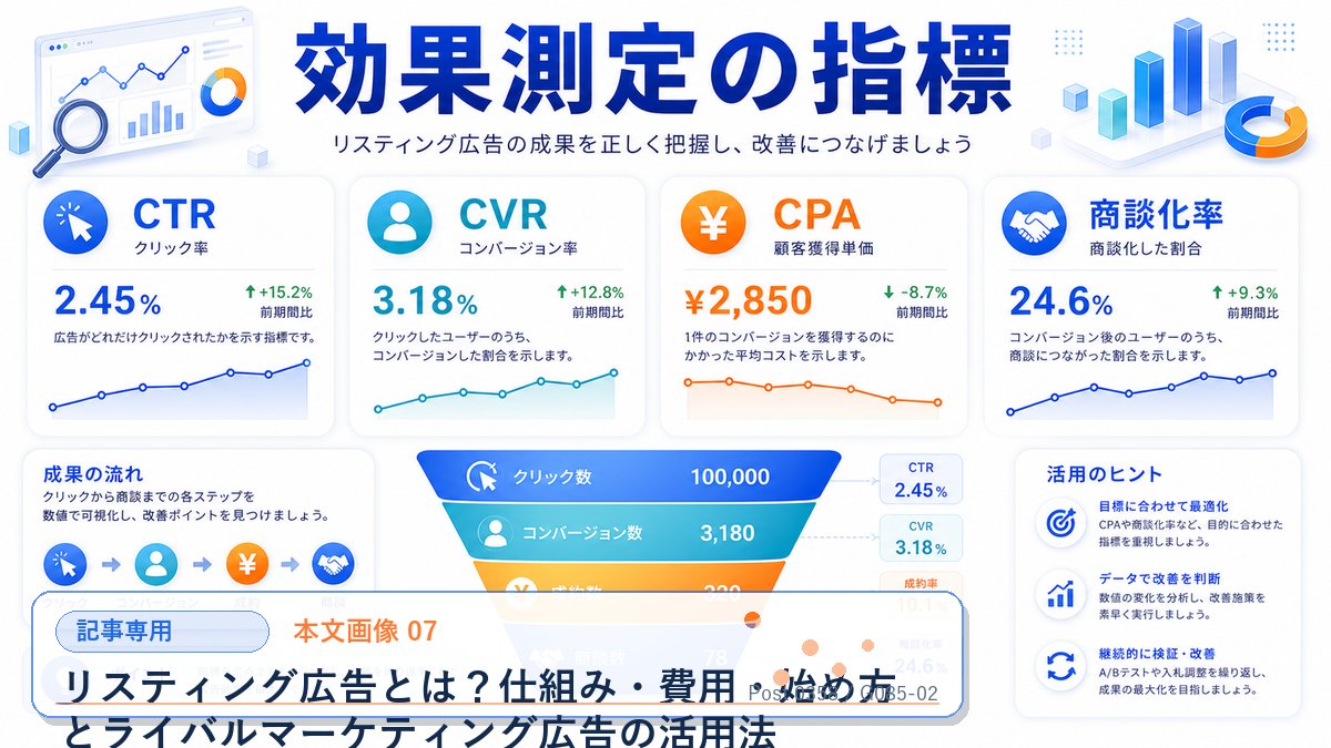 リスティング広告とは?仕組み・費用・始め方とライバルマーケティング広告の活用法 本文画像 07 記事専用Image 2.0図解