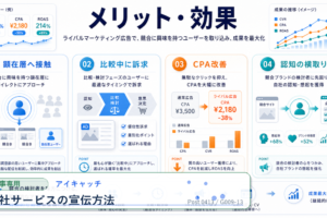 自社サービスの宣伝方法 アイキャッチ 記事専用Image 2.0図解