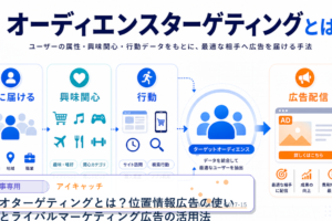 ジオターゲティングとは？位置情報広告の使い方とライバルマーケティング広告の活用法 アイキャッチ 記事専用Image 2.0図解