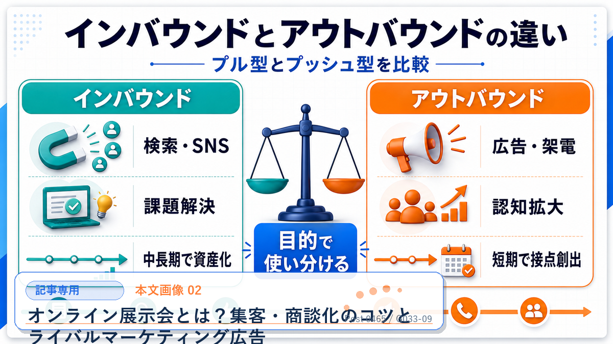 オンライン展示会とは？集客・商談化のコツとライバルマーケティング広告 本文画像 02 記事専用Image 2.0図解