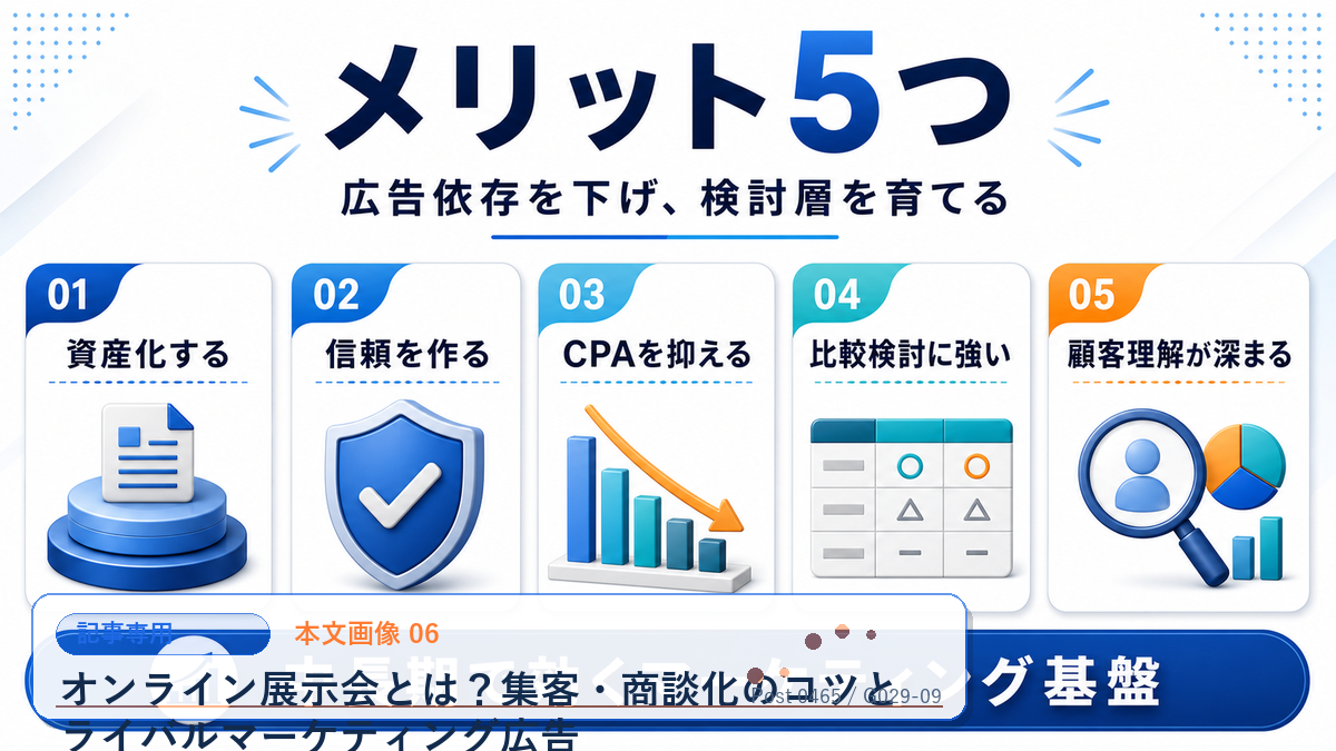 オンライン展示会とは？集客・商談化のコツとライバルマーケティング広告 本文画像 06 記事専用Image 2.0図解