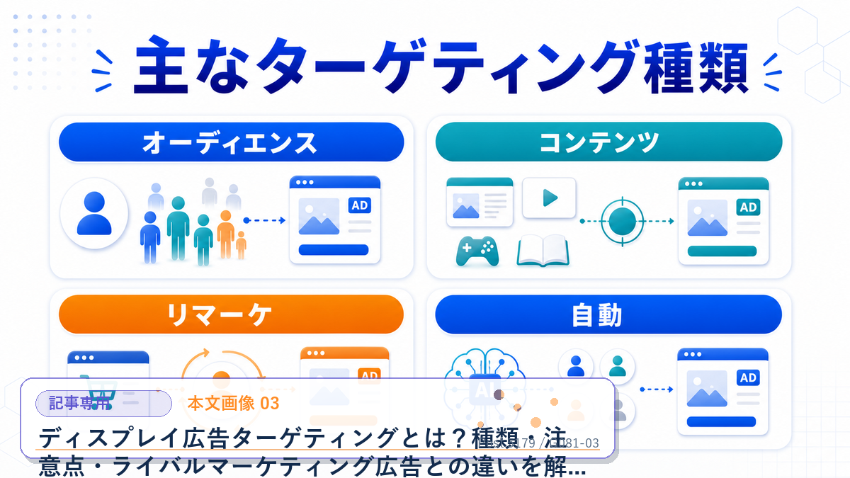 ディスプレイ広告ターゲティングとは?種類・注意点・ライバルマーケティング広告との違いを解説 本文画像 03 記事専用Image 2.0図解