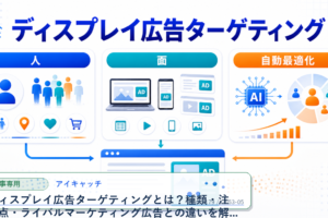 ディスプレイ広告ターゲティングとは？種類・注意点・ライバルマーケティング広告との違いを解説 アイキャッチ 記事専用Image 2.0図解