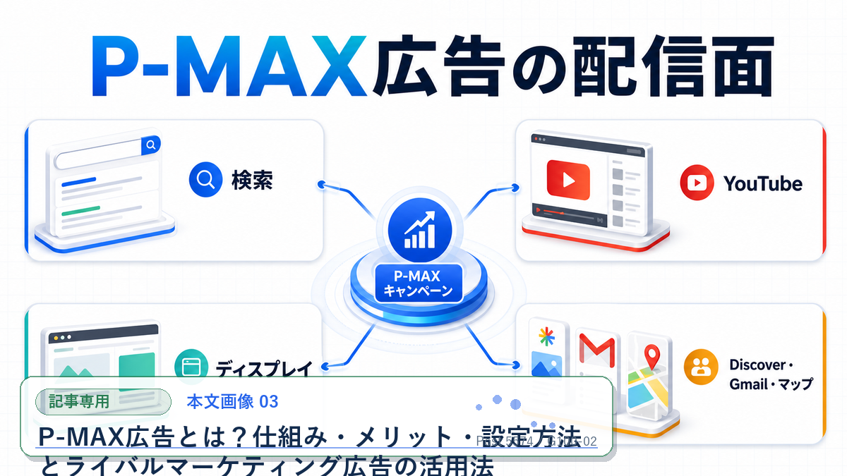P-MAX広告とは？仕組み・メリット・設定方法とライバルマーケティング広告の活用法 本文画像 03 記事専用Image 2.0図解