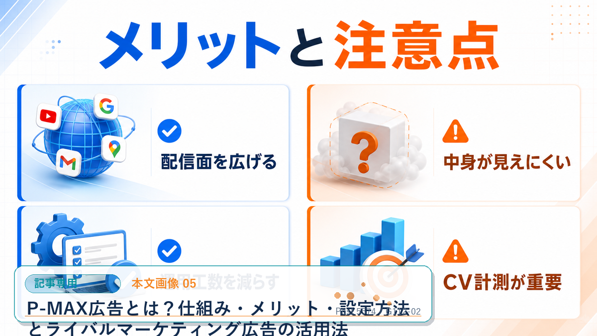 P-MAX広告とは？仕組み・メリット・設定方法とライバルマーケティング広告の活用法 本文画像 05 記事専用Image 2.0図解