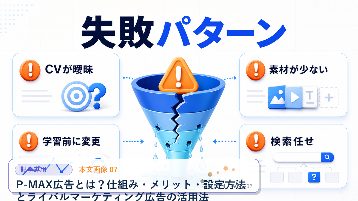 P-MAX広告とは？仕組み・メリット・設定方法とライバルマーケティング広告の活用法 本文画像 07 記事専用Image 2.0図解
