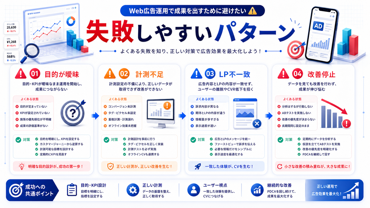 Web広告運用で失敗しやすいパターン Image 2.0図解