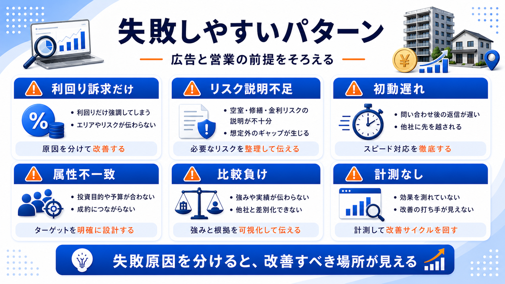 失敗しやすいパターンは、広告と営業の前提がずれること 図解