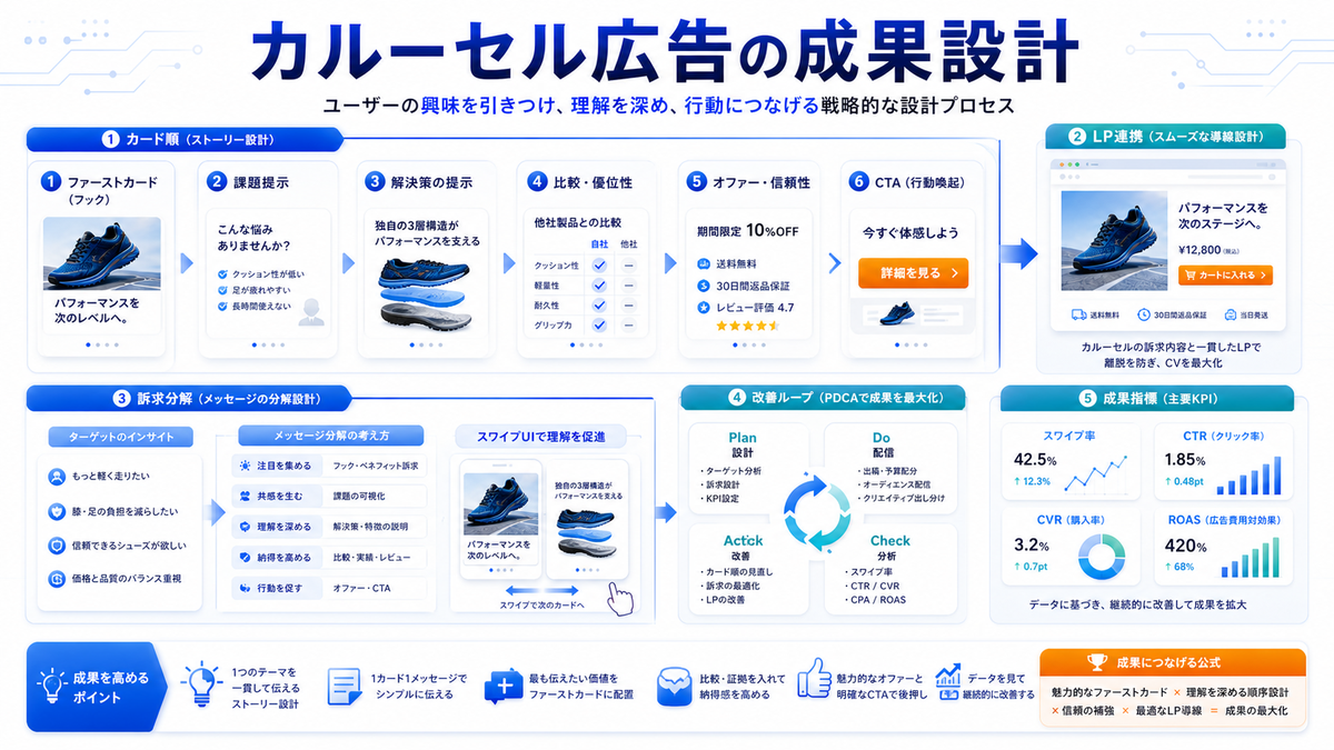 カルーセル広告 成果設計 基礎 実務 判断 image2.0図解