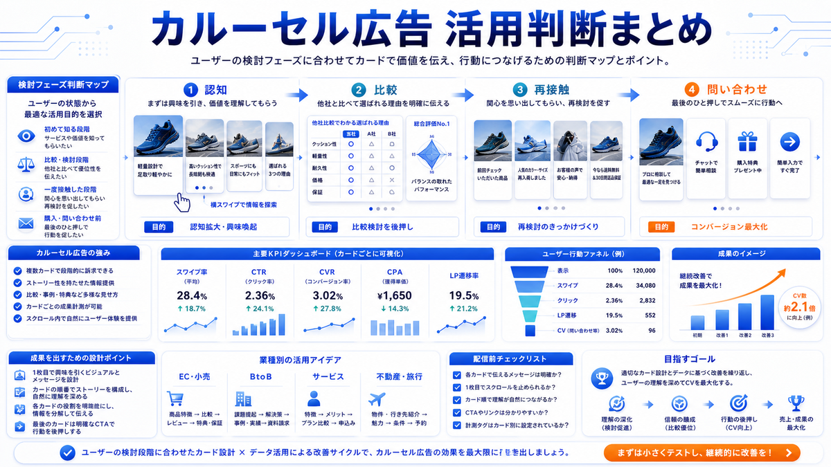 カルーセル広告 結論 基礎 実務 判断 image2.0図解