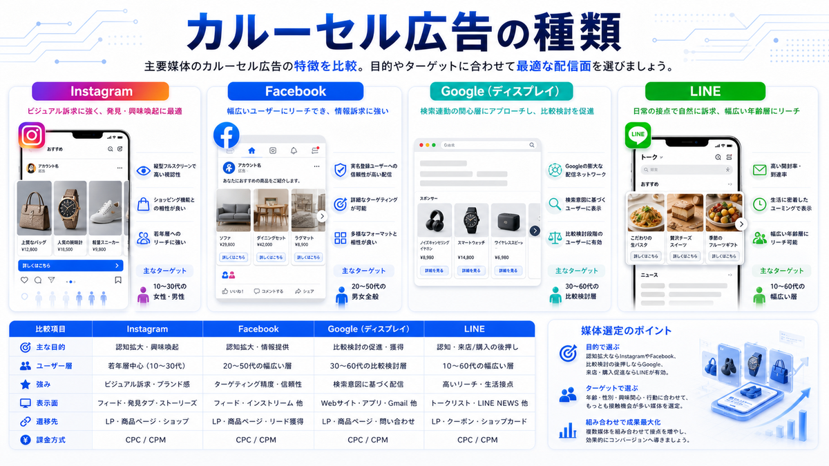 カルーセル広告 種類 基礎 実務 判断 image2.0図解