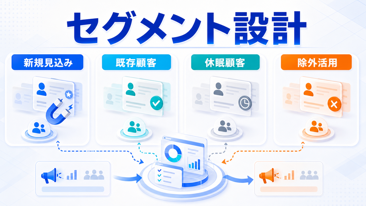 カスタマーマッチのセグメント設計と除外活用のimage2.0図解