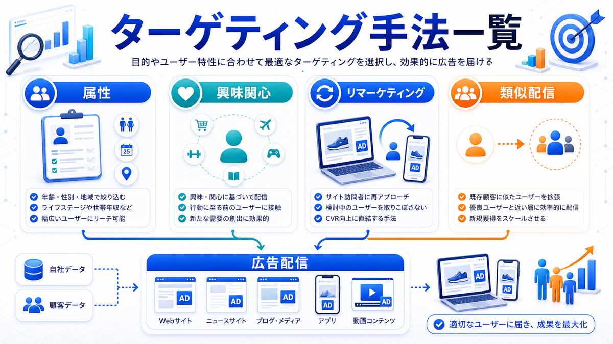 ディスプレイ広告のターゲティング手法一覧を整理したImage 2.0図解