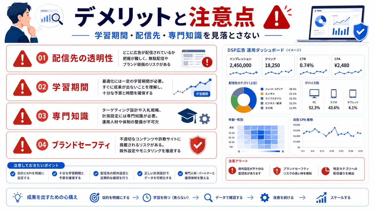 DSP広告のデメリットと注意点
