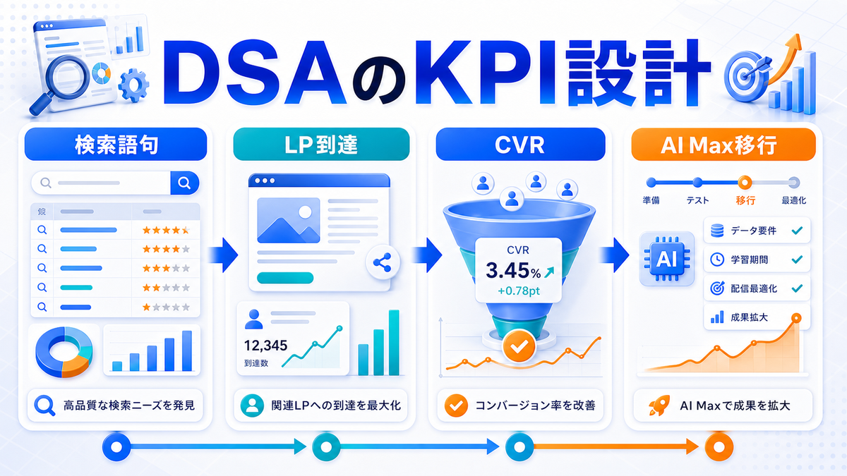 動的検索広告の効果測定とKPI設計のimage2.0図解